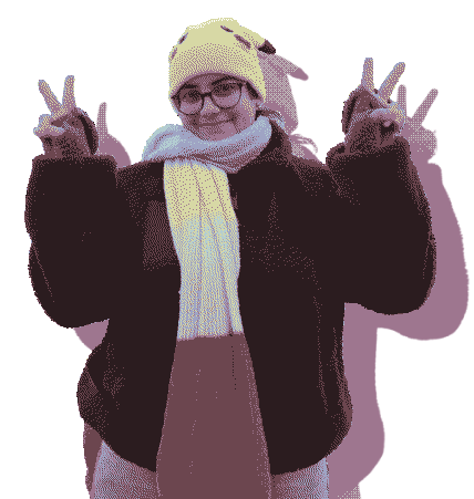 a portrait of me doing peace signs.