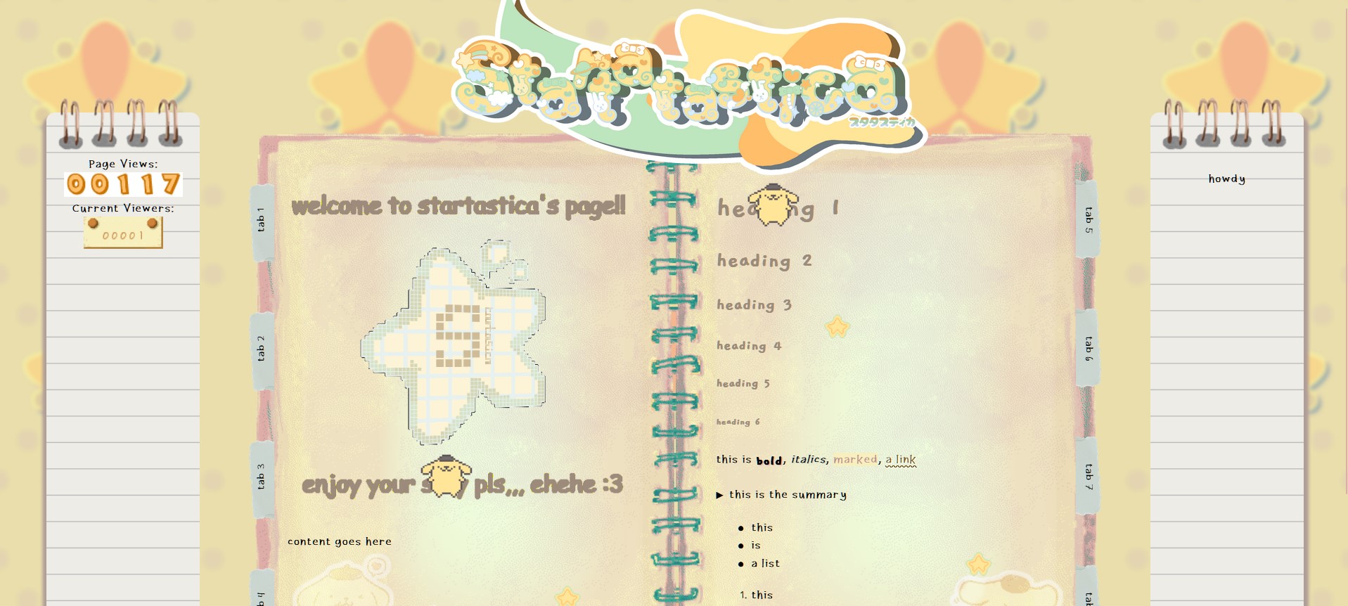 screenshot of a commission for startastica