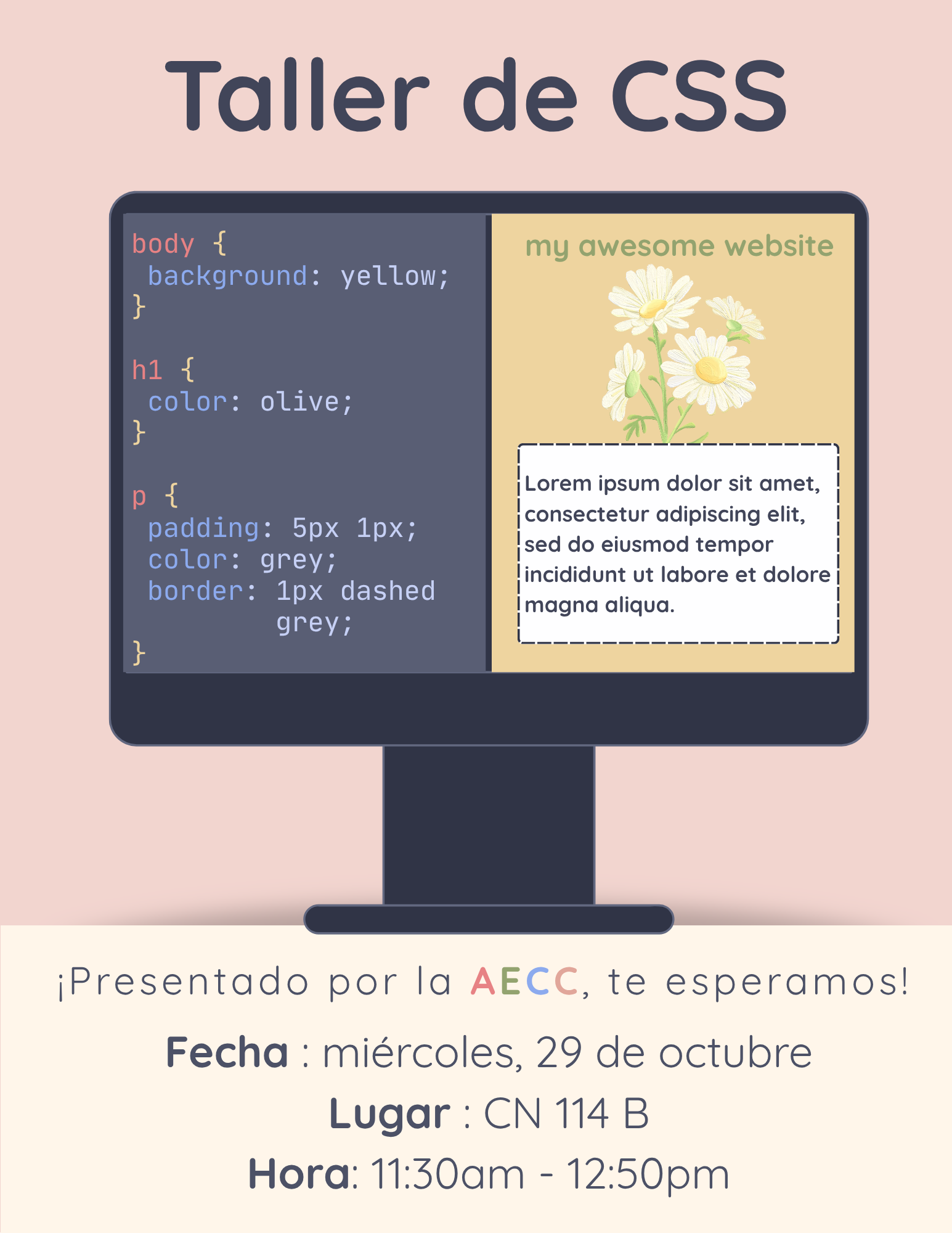 CSS poster i made for the event