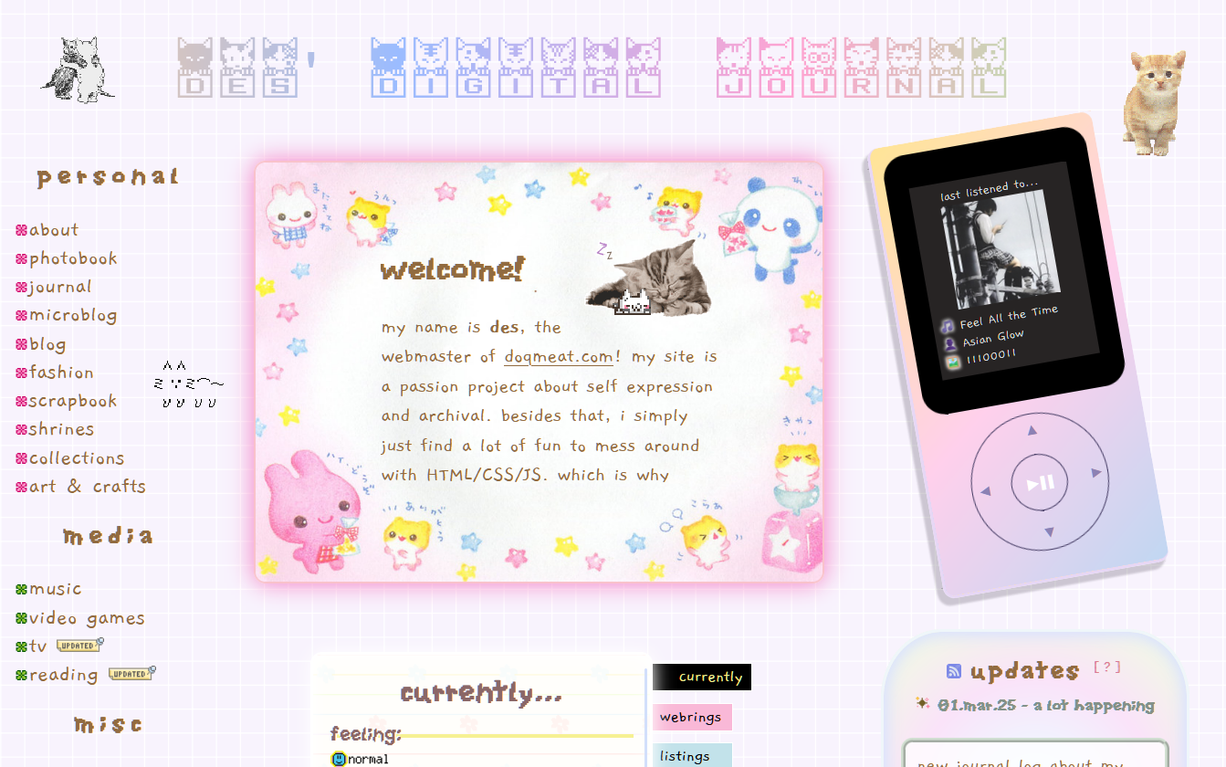 screenshot of my doqmeat.com homepage